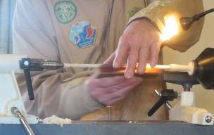 Sanding the spindle